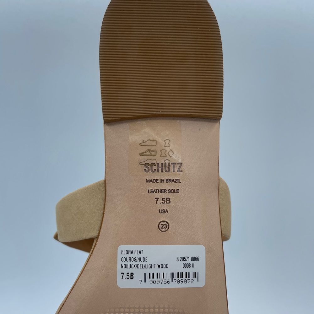 Schutz Bow Flat Leather Sandals NIB 7.5 - Picture 10 of 10